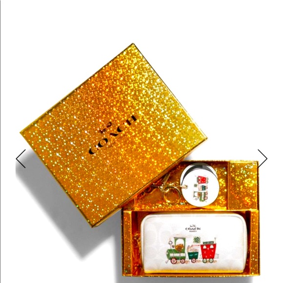 Coach Accessories - NWT COACH Boxy Cosmetic Case & mirror bag charm